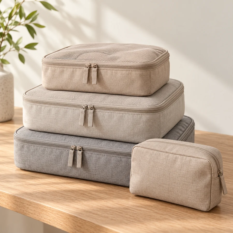 Packing organiser collection illustration